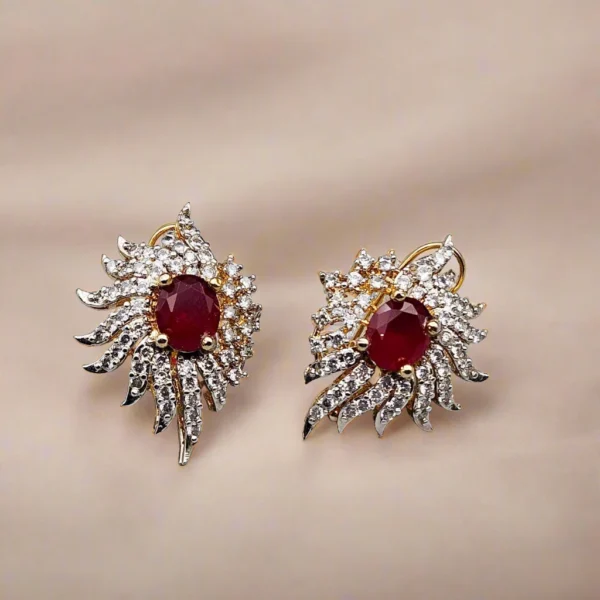 SUNSHIN GOLD PLATED STUD EARRINGS FOR WOMEN'S