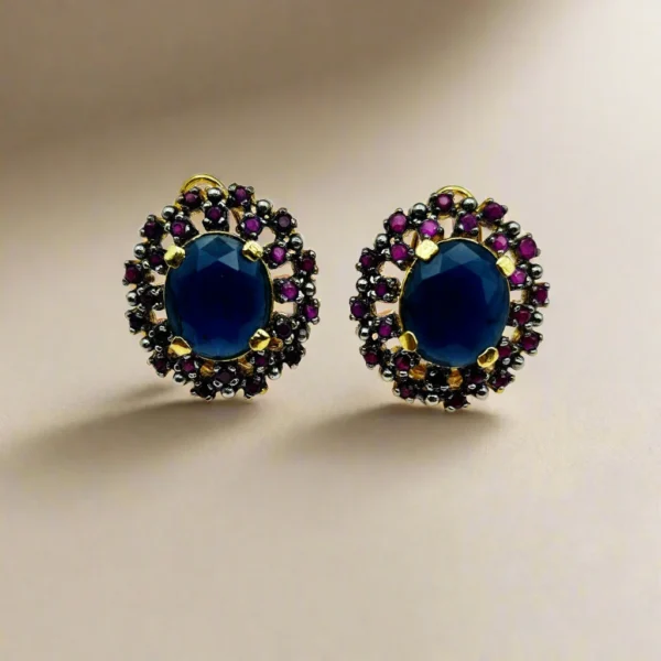 BLUE & PINK STUD EARRINGS