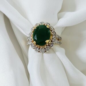 EMERALD GREEN RING GOLD PLATED FOR GIRLS/WOMEN'S