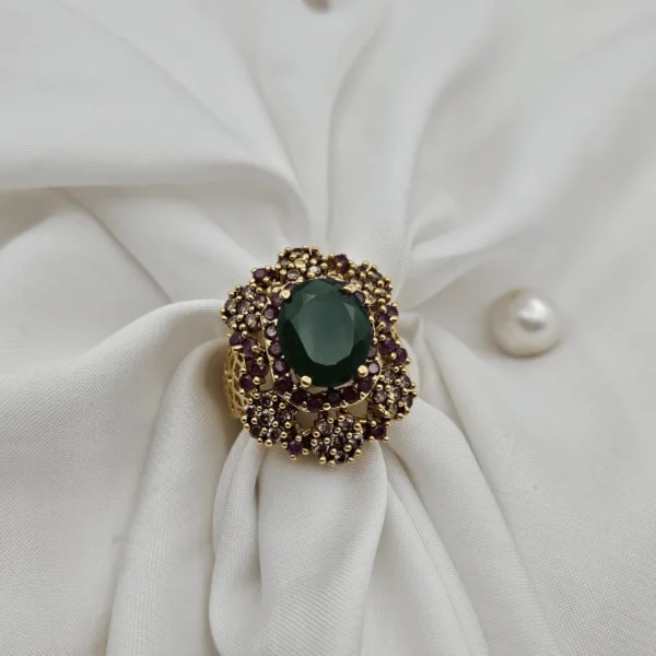 EMERALD GREEN RING GOLD PLATED FOR GIRLS/WOMEN'S