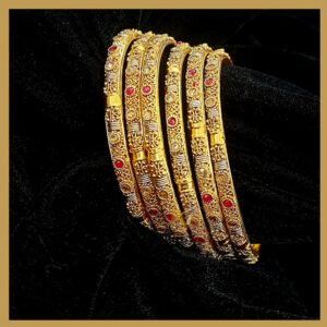 GOLD-PLATED BANGELS SET FOR WOMEN'S