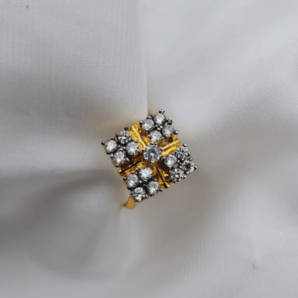 DIAMOND CUT SQUARE ADJUSTABLE RING