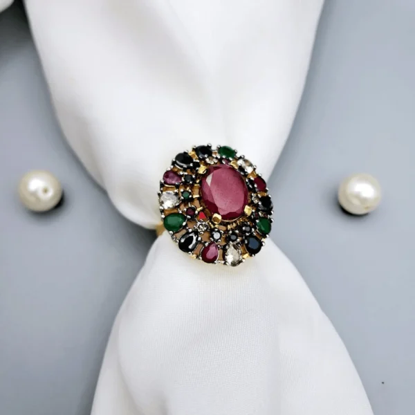 MULTI STONES ZIRCON ADJUSTABLE RING