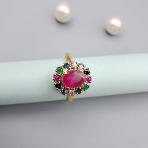 MULTI COLOR STONES JARAU ADJUSTABLE RING