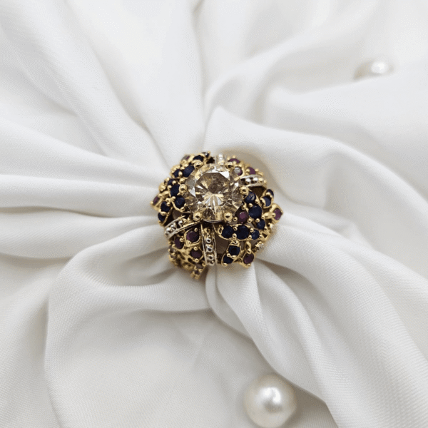 GOLDEN ZIRCON ADJUSABLE RING FOR GIRLS/WOMEN'S