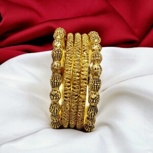 ELEGENT STYLISH 5pc GOLD PLATED BANGEL SET