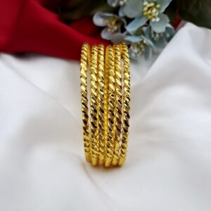 TWISTED GOLD-PLATED BANGELS FOR GIRLS/WOMEN'S