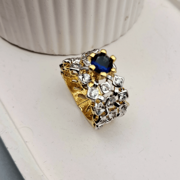 SAPPHIER BLUE ZIRCON ADJUSTABLE RING