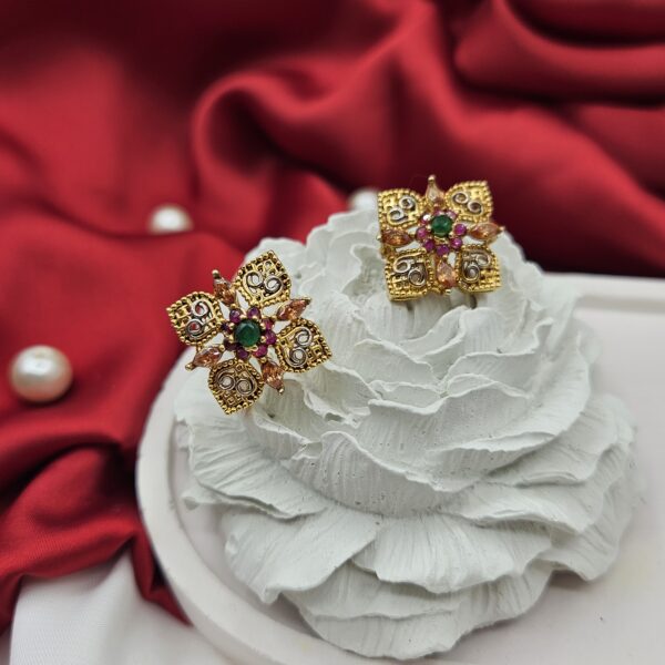GOLD PLATED MULTI  STUD EARRING FOR GIRLS/WOMEN'S