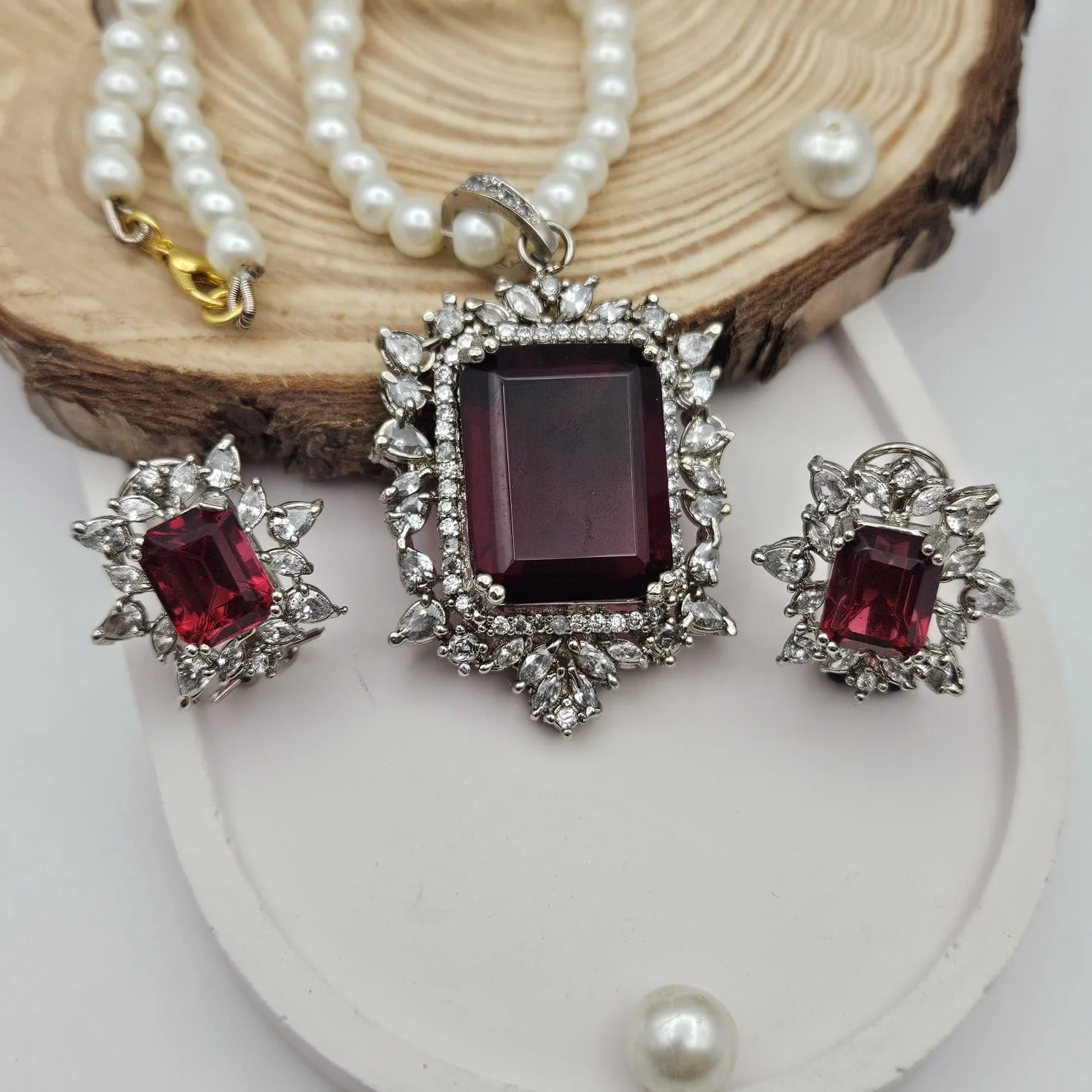 SILVER POLISH PENDENT SET