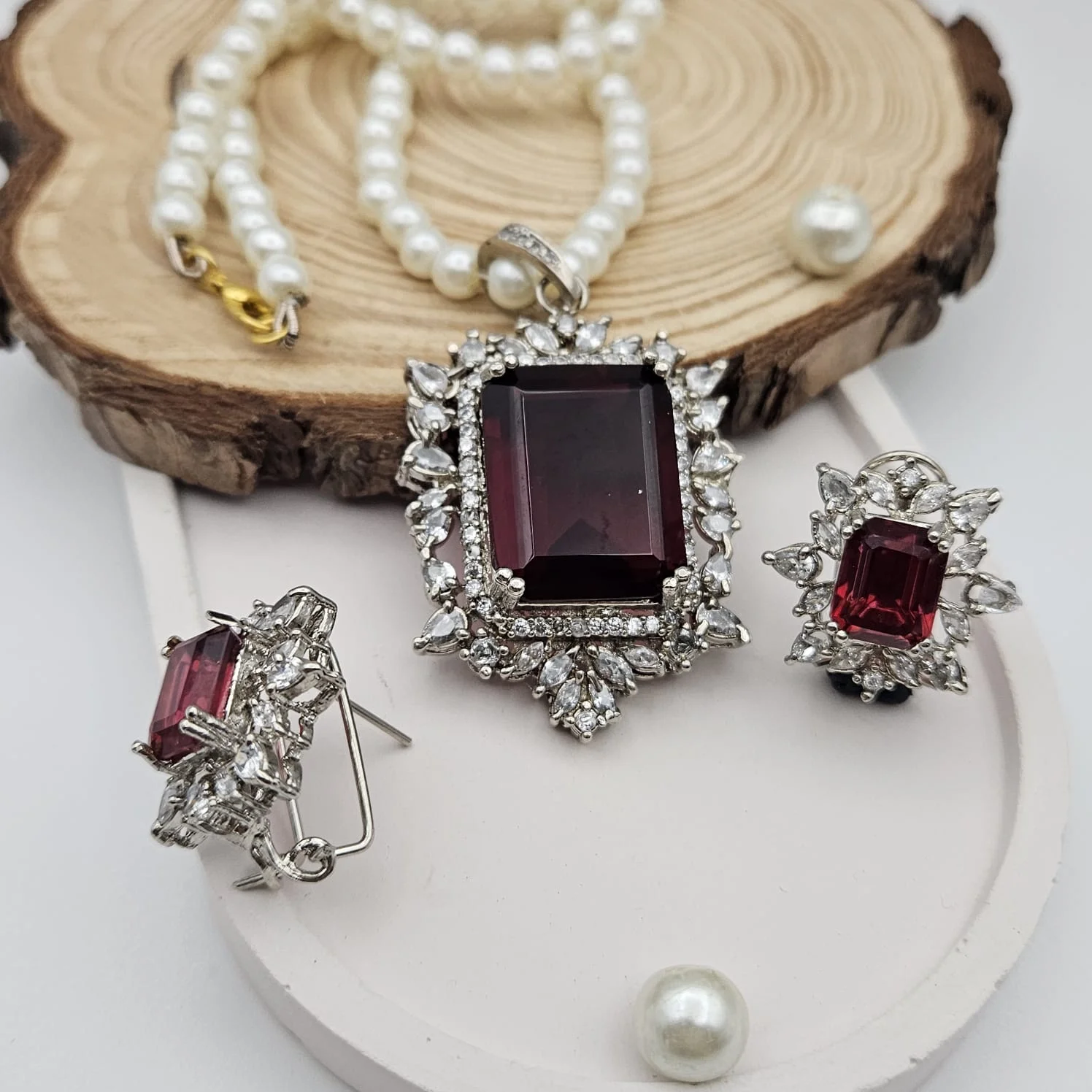SILVER POLISH PENDENT SET